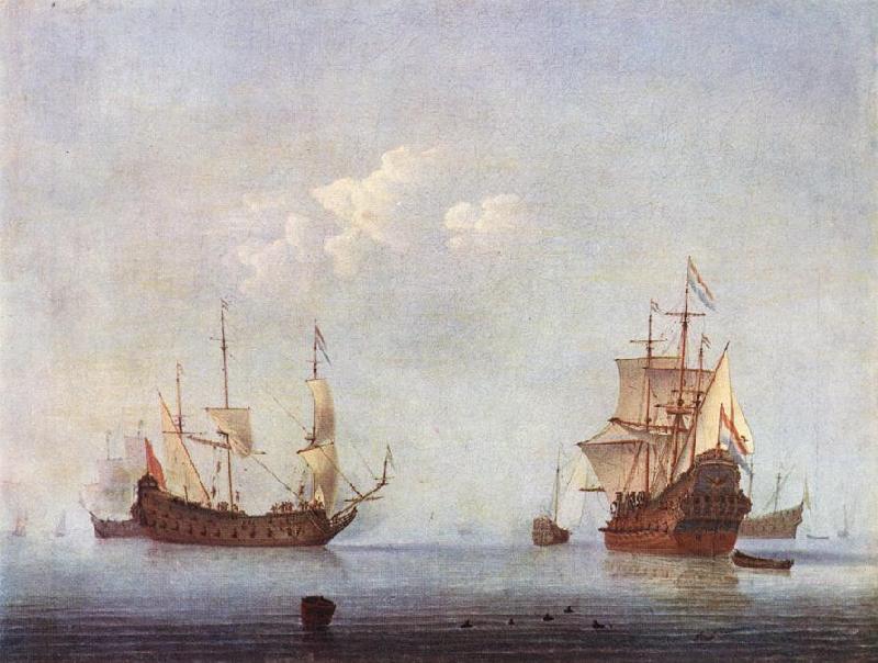 VELDE, Willem van de, the Younger Marine Landscape wer oil painting picture